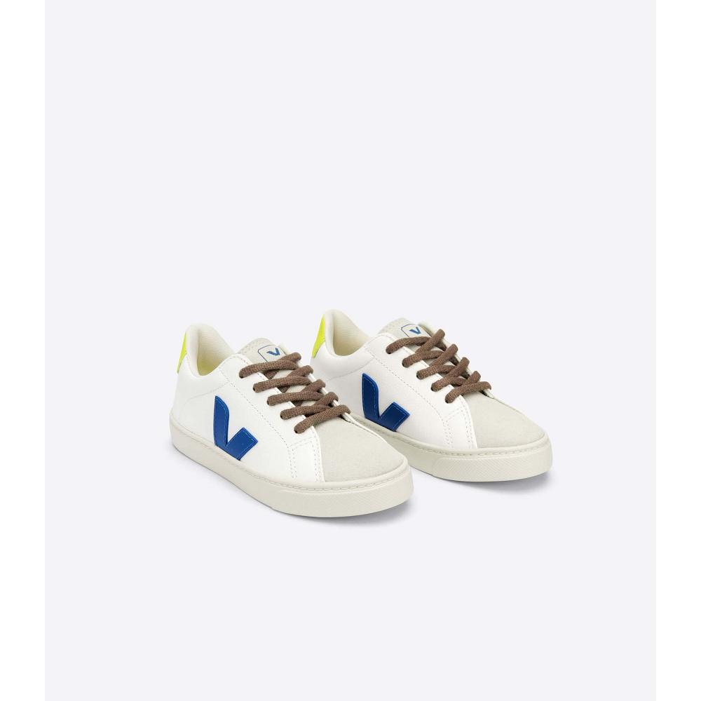 Veja ESPLAR LACES CHROMEFREE Cipő Gyerek White/Blue | HU 733ILH